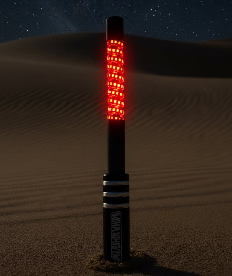 V3 Black Out LED Single Whip | Hex Magnetic Base UTV Light