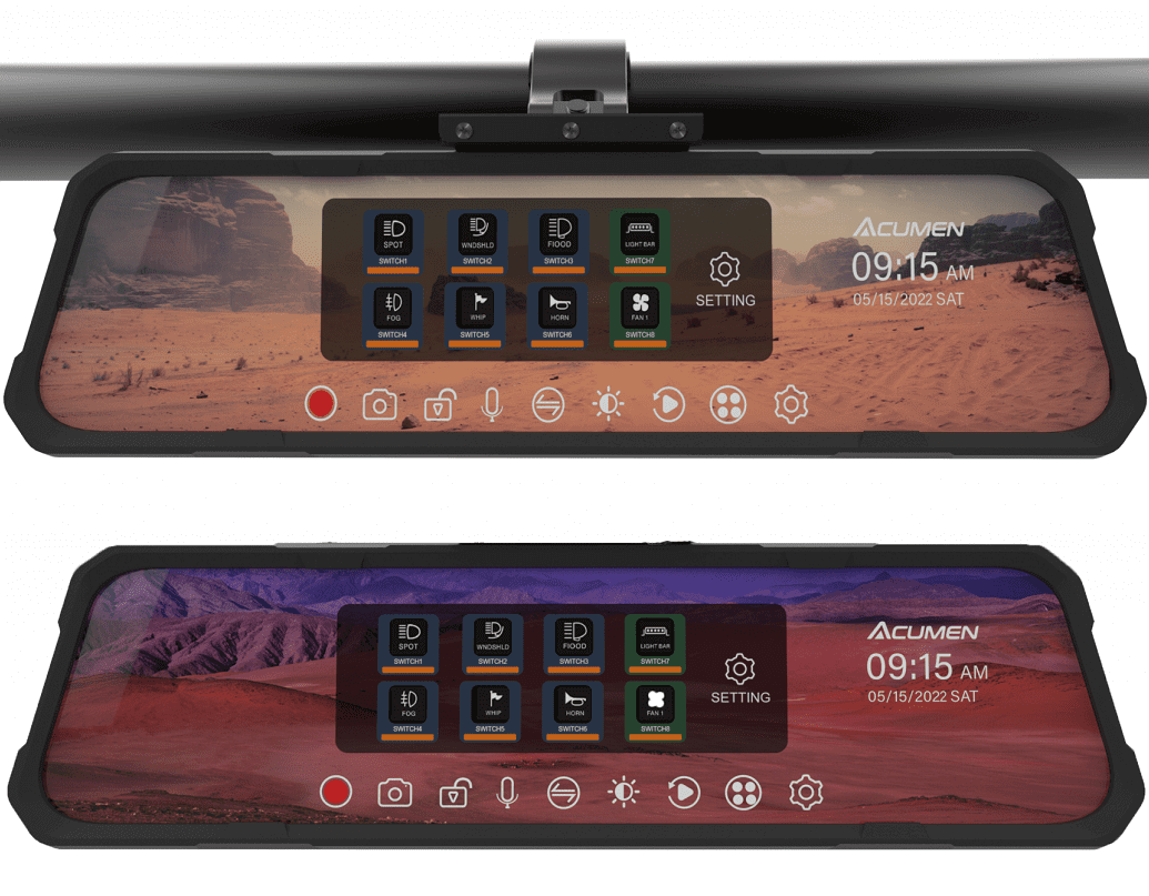 Acument Front/ Rearview mirror switch control system